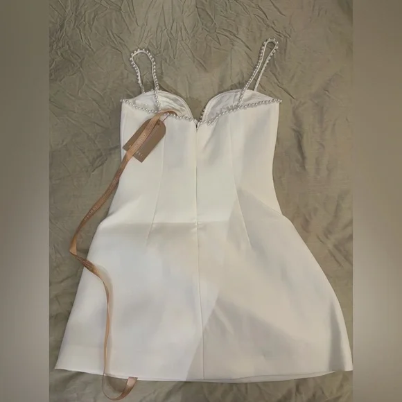 MESHKI - Kingsley Beaded Neckline Mini Dress - Picture 4 of 5